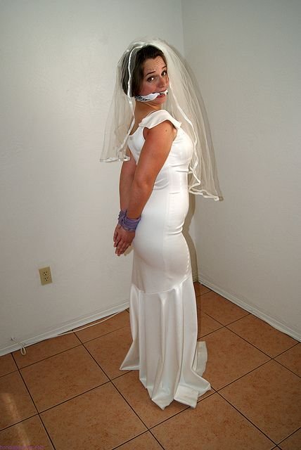 Mrs. R. reccomend Satin wedding gown bondage and suffocation
