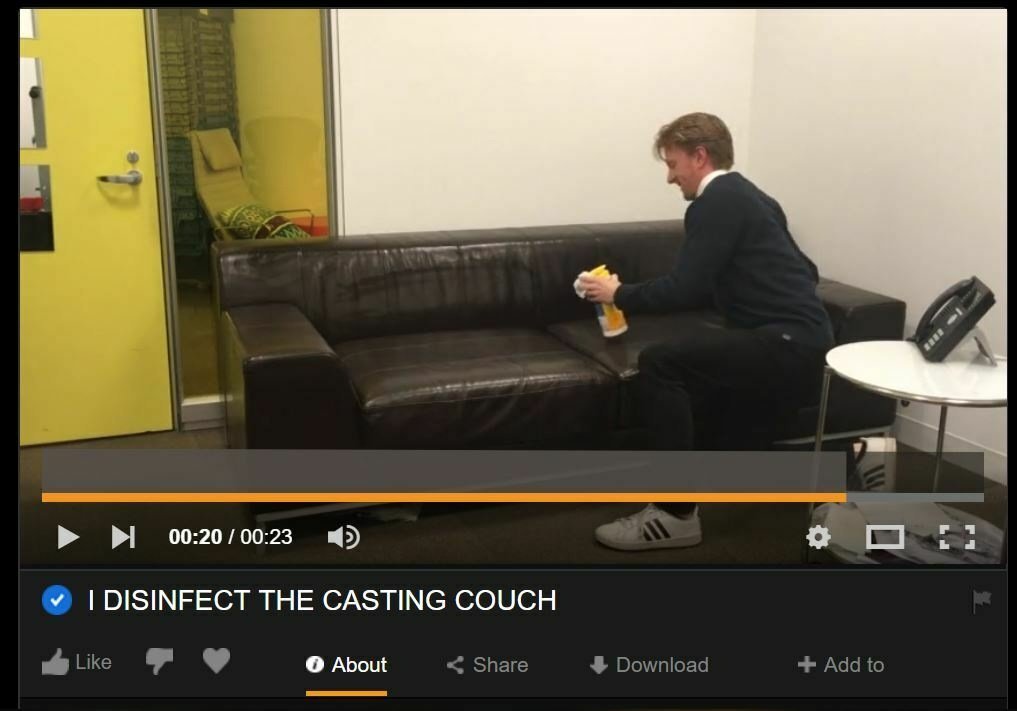 Athena reccomend casting couch disinfect