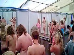 Nudists shower
