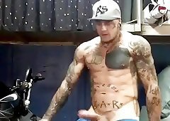Tattooed thai handjob penis and anal