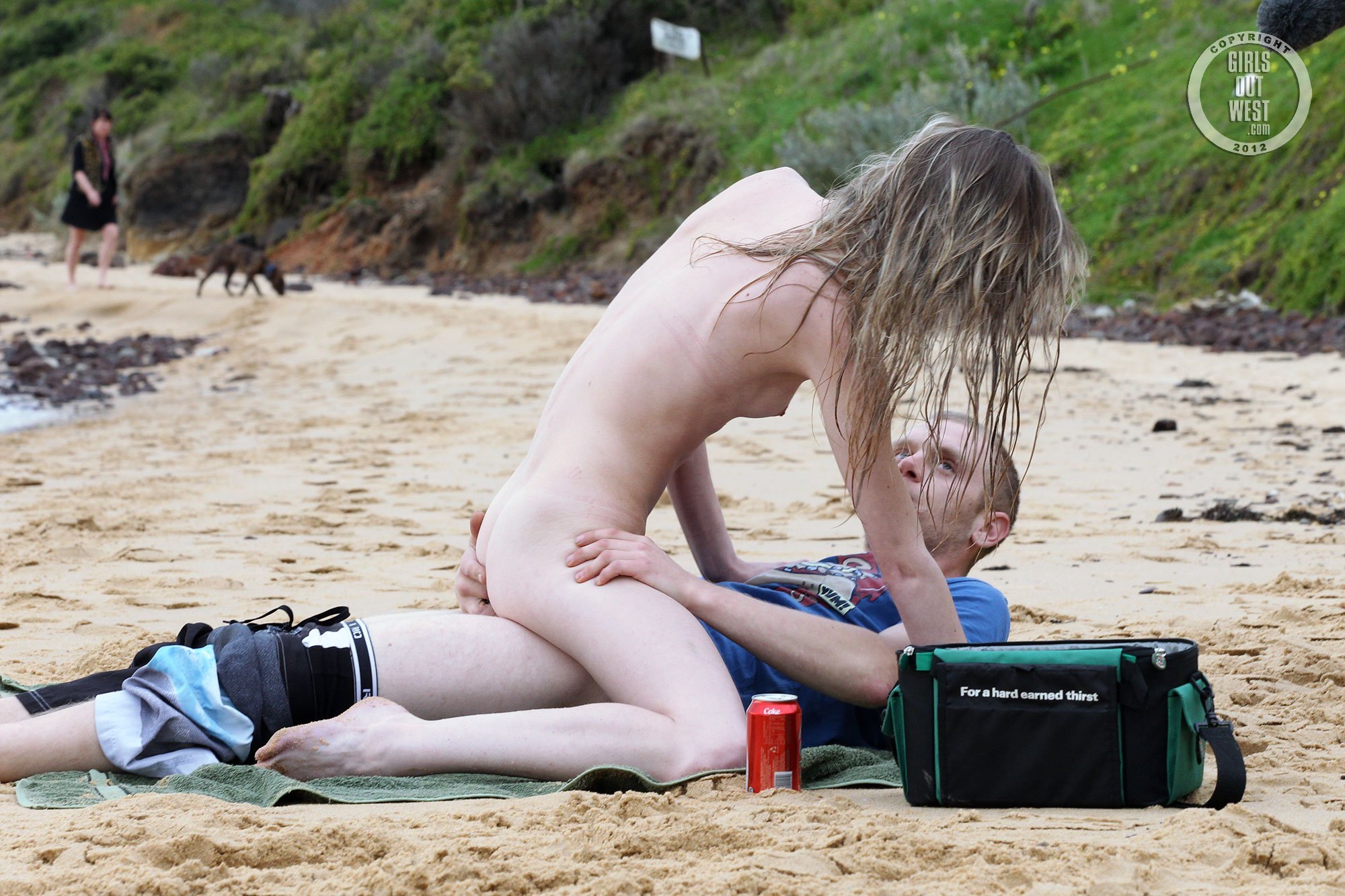 Woman at beach getting fucked